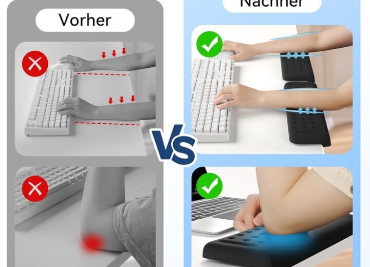 Ergonomische Armauflage für den Schreibtisch